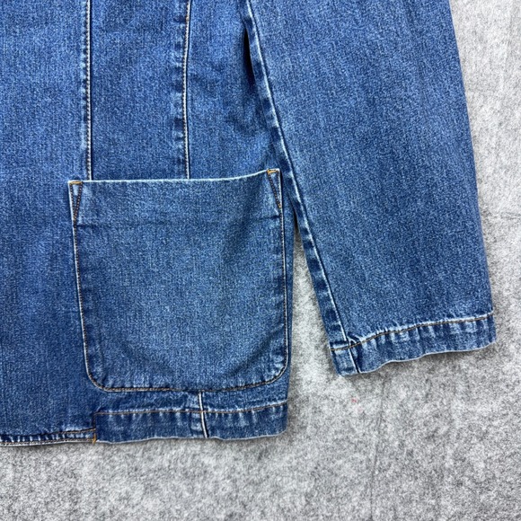 VTG Ralph Lauren Blazer Womens Large Blue Denim Gold Buttons Lauren Jeans Jacket - Picture 6 of 11